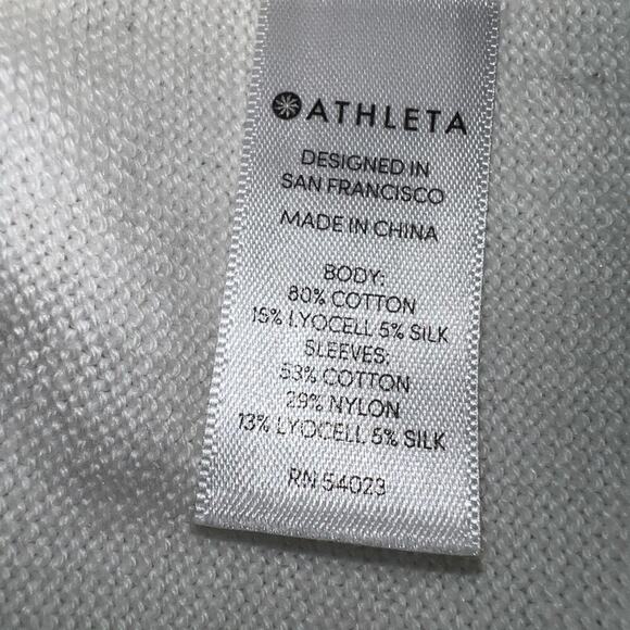 Athleta Highland Crossback Split Sweater Cream Winter White Size 291884 Size M - Picture 10 of 12